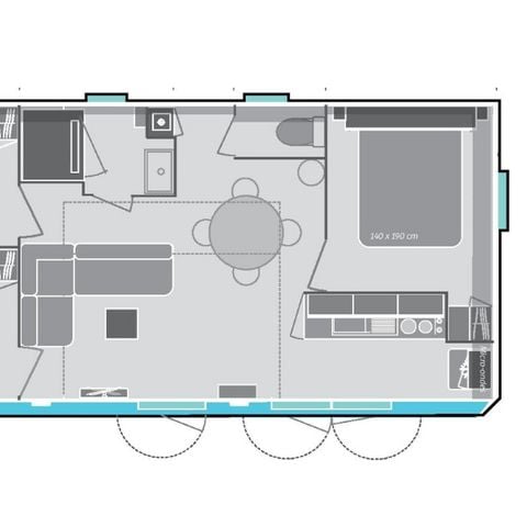 MOBILHOME 6 personnes - Premium 6 personnes 3 chambres 34m²