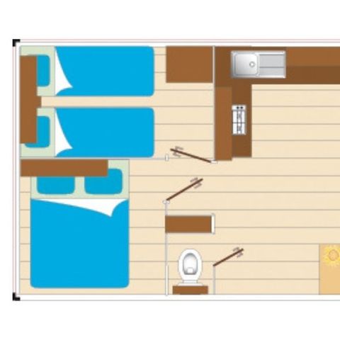 STACARAVAN 4 personen - Cocoon 4 personen 2 slaapkamers 21m², 2 badkamers