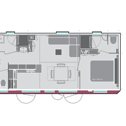 Mobile home 8 persons - Premium - 3 bedrooms - 2 bathrooms - 38m² living area