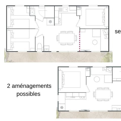 Mobile home 8 persons - Mobil-home Loisir+ 8 people 3 bedrooms 30m² - Mobile home for 8 people