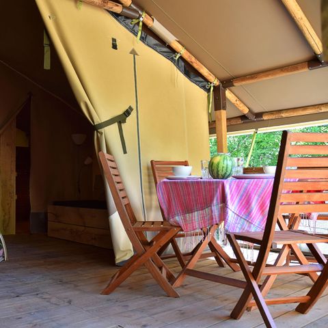 Tent van canvas en hout 4 personen - Safari