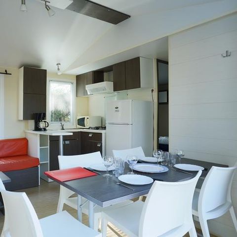 BUNGALOW 6 personnes - Mobil-home Forêt 34.5m² (3 chambres) (+ de 10 ans) + Terrasse + TV 4/6 pers