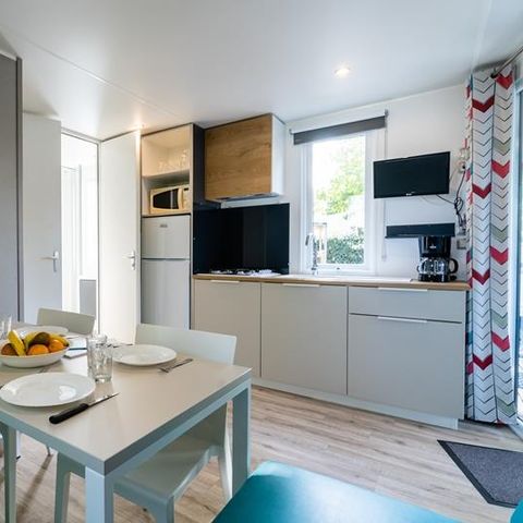 Stacaravan 4 personen - Stacaravan Horizon 27.5m² (2 kamers) (tot 8 jaar) + geïntegreerd terras + TV 4 pers