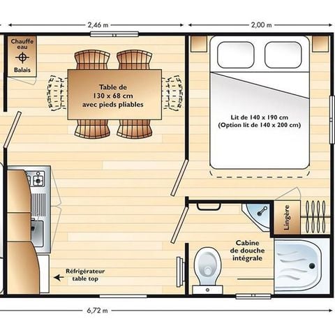 MOBILHOME 5 personnes - AZUR - 2 chambres avec TV