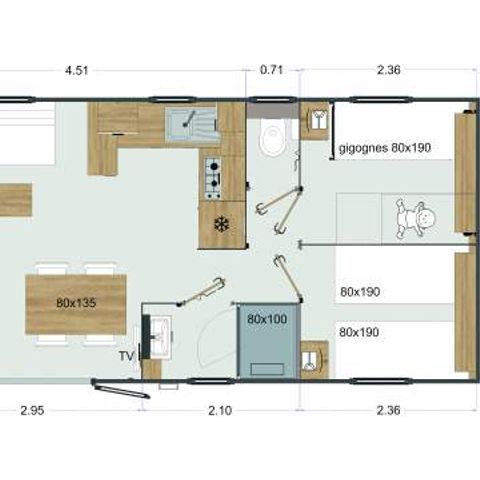 CASA MOBILE 6 persone - Premium 3 camere da letto con spa (37m²)
