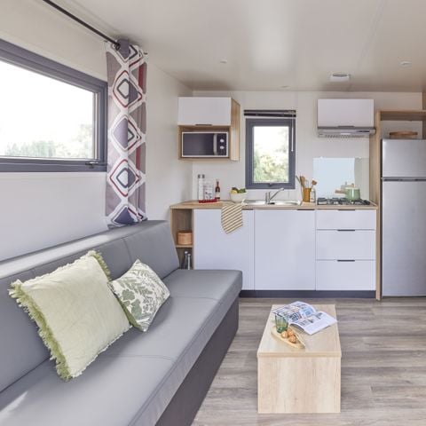 BUNGALOW 2 personnes - Mobil-home Plage Plus 18.6m² (- de 3 ans) (1 chambre) + TV + Clim + Lave-vaisselle 2 pers