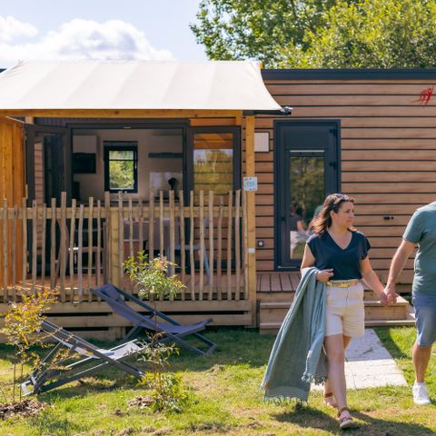 Stacaravan 2 personen - Stacaravan Plage Plus 18.6m² (- van 3 jaar) (1 kamer) + TV + Airco + Afwasmachine 2 pers