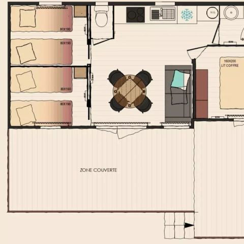 Mobile home 6 persons - Cottage Manyara 4 Rooms 6 People
