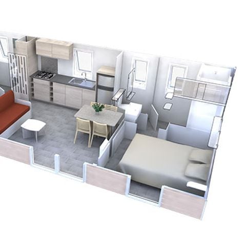 Lodge 5 personen - Cottage Floresta "Boszicht" 4/5p - 2 slaapkamers - TV - Airconditioning