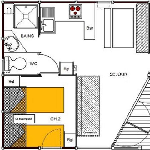 CHALET 5 personas - Chalet Gauthier GARANX 4/5p - 2 habitaciones - TV - Aire acondicionado