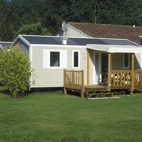 Stacaravan 4 personen - Ibiza 27.5m² + halfoverdekt terras