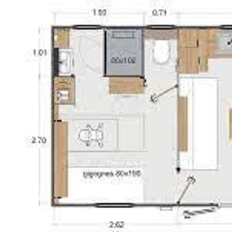 Mobilheim 4 Personen - "Lilas" 2 Zimmer 2sdb 2wc