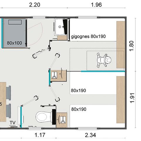 BUNGALOW 6 personnes - SAINT-JULIEN 3CH