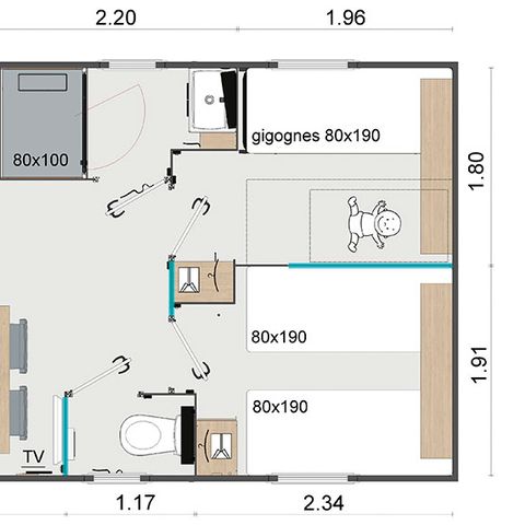 Mobile home 6 persons - SAINT-JULIEN 3CH