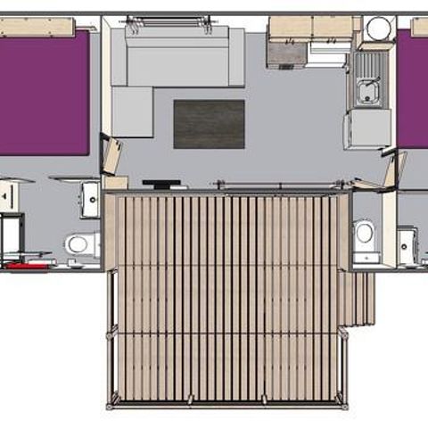 MOBILHEIM 4 Personen - "Camélia" 2 Zimmer 2sdb 2wc