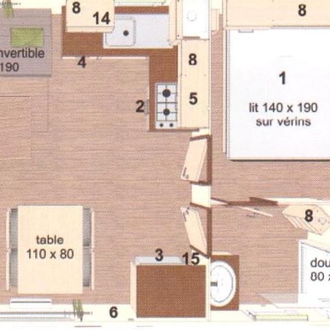 MOBILHOME 4 personas - "Jasmin" 2 habitaciones
