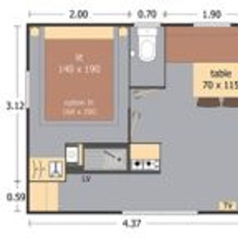 MOBILHOME 4 personas - "Girasol" 2 dormitorios
