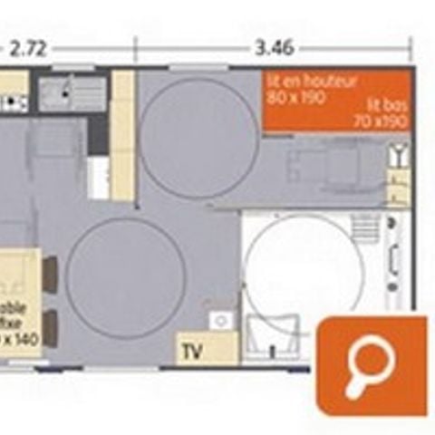 Stacaravan 4 personen - PMR 2 slaapkamers