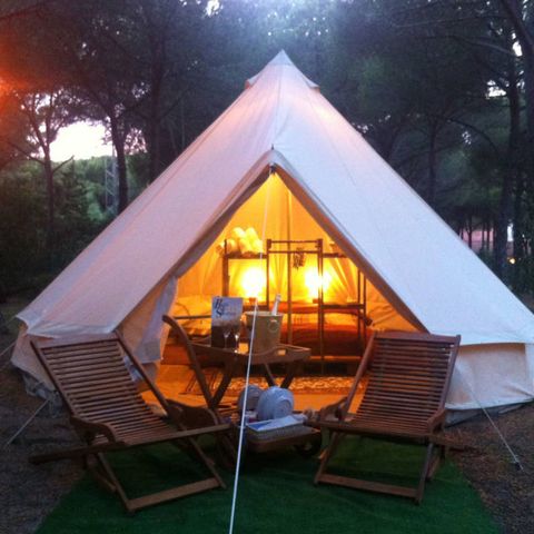 Tienda de lona y madera 4 personas - BELLA TENT - Sin instalaciones sanitarias
