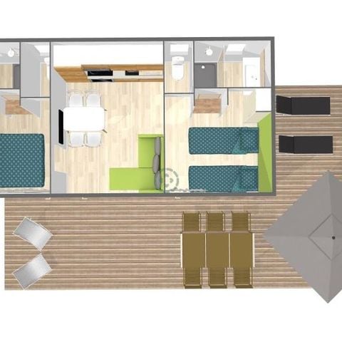 Mobile home 4 persons - Premium poolside
