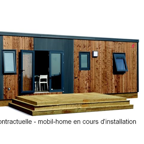 Mobilheim 6 personen - Premium 33m² 3 Schlafzimmer + Terrasse + TV + LV + BBQ + Fußgängerzone