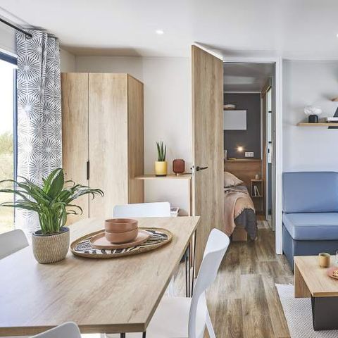 Mobilheim 6 personen - Premium 37m² 3 Schlafzimmer + Terrasse + TV + LV + BBQ + 2SDB + Fußgängerzone