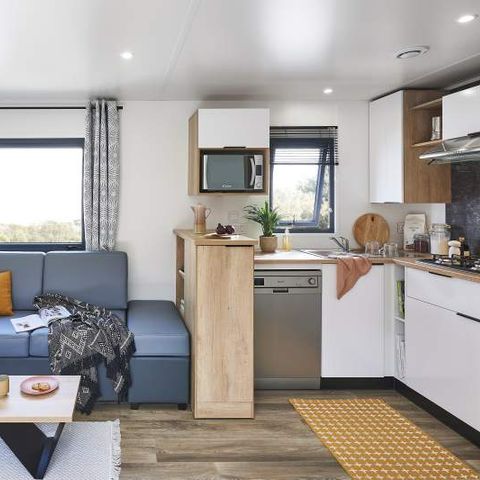 MOBILHEIM 6 Personen - Premium 37m² 3 Schlafzimmer + Terrasse + TV + LV + BBQ + 2SDB + Fußgängerzone