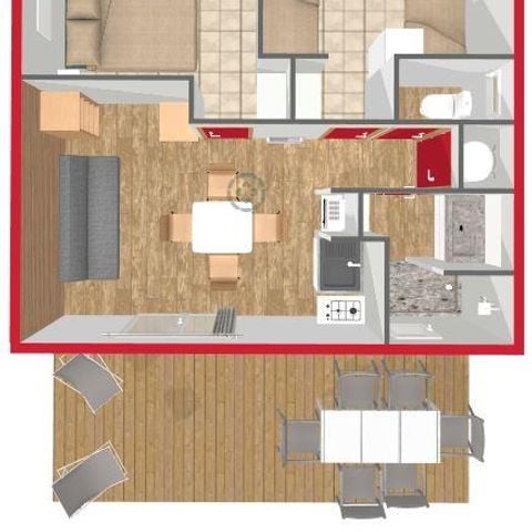 CHALET 4 personnes - Chalet Marina N°10 Confort 30m² - 2 chambres + terrasse couverte 15m²