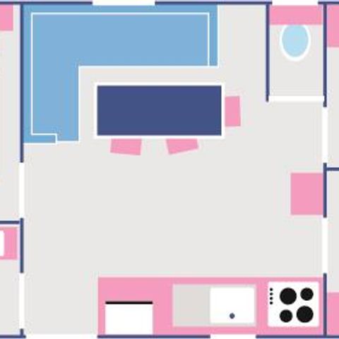 Mobile home 6 persons - Cottage Séquanie - 32m² - 3 bedrooms for large families