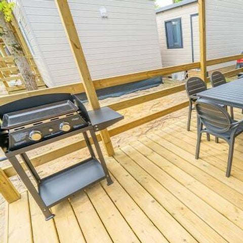 Bungalow 4 personen - Mobile-home | Premium | 2 slaapkamers | 4 pers | Verhoogd terras | 2 badkamers | Airconditioning | TV