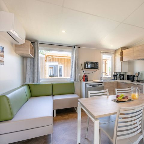 Mobilheim 6 Personen - Mobilheim | Premium | 3 Zi. | 6 Pers. | Erhöhte Terrasse | Klimaanlage | TV