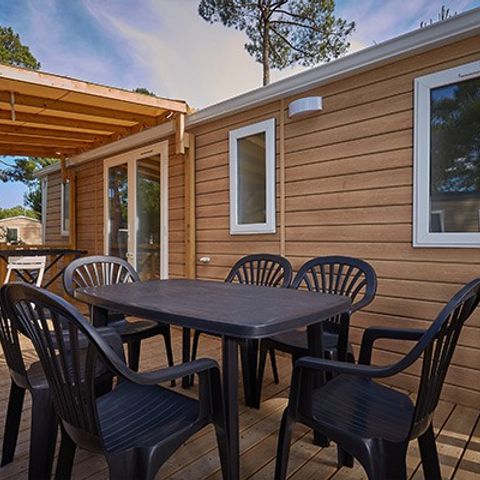 MOBILHOME 6 personas -  Confort | 3 Dormitorios | 6 Pers | Terraza elevada | 1 Baño | Aire acondicionado | TV