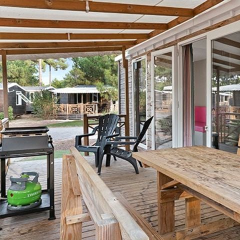 Stacaravan 6 personen - Comfort XL | 2 slaapkamers | 4/6 Pers | Verhoogd terras | Airconditioning