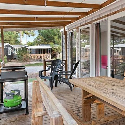 Mobilheim 6 Personen - Comfort | 2 Zi. | 4/6 Pers. | *Erhöhte Terrasse *| 1 Bad | Klim.