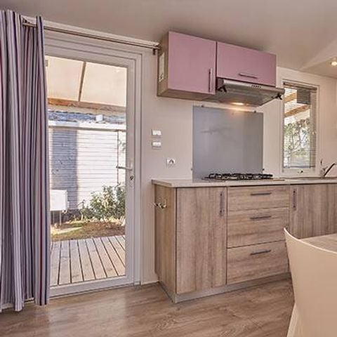 Mobilheim 6 Personen - Comfort | 2 Zi. | 4/6 Pers. | *Erhöhte Terrasse *| 1 Bad | Klim.