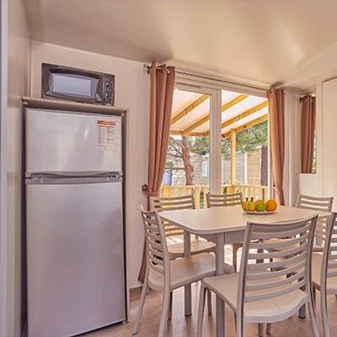 Mobilheim 6 Personen -  Comfort | 3 Zi. | 6 Pers. | Erhöhte Terrasse | 1 Bad | Klimaanlage | TV