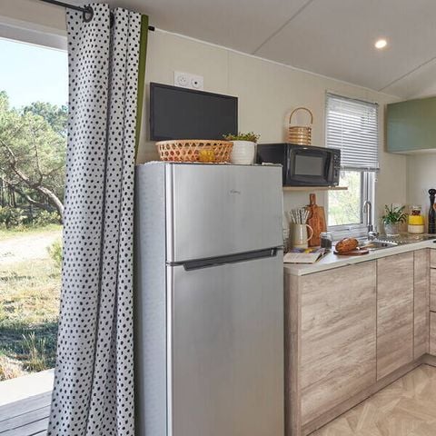 Mobilheim 6 Personen - Premium | 3 Schlafz. | 6 Pers. | Lounge Terrasse | 1 Bad | Klimaanlage | TV