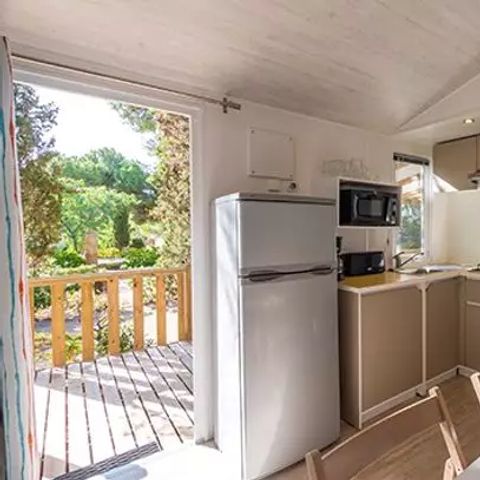 Mobilheim 6 personen - Comfort | 3 Schlafz. | 6 Pers. | Erhöhte Terrasse | Klimaanlage