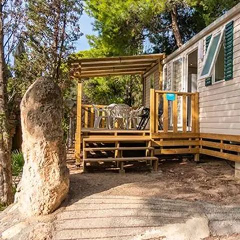 Mobilheim 6 personen - Comfort | 3 Schlafz. | 6 Pers. | Erhöhte Terrasse | Klimaanlage