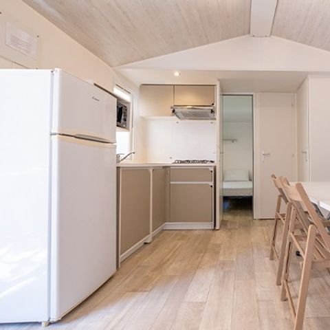 Mobilheim 6 Personen - Comfort XL | 3 Zi. | 6 Pers. | Erhöhte Terrasse | Klima.