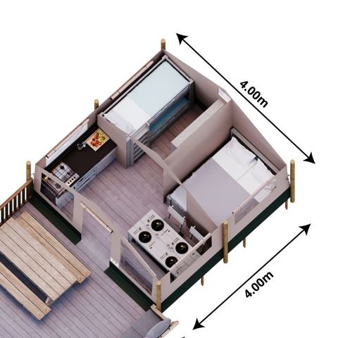 TENDA IN TELA E LEGNO 4 persone - Safari di Salguer