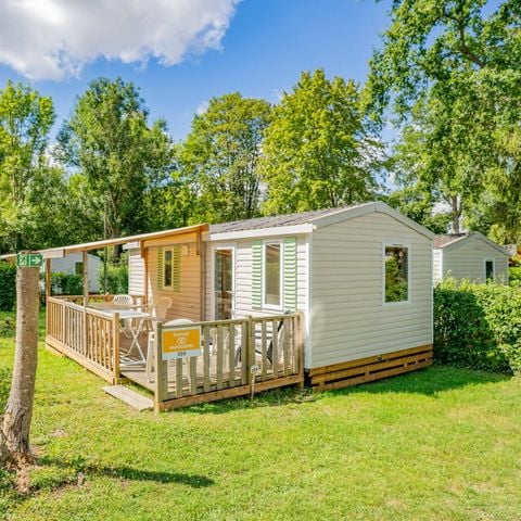 BUNGALOW 6 personas - Mobil-home | Confort | 2 Dormitorios | 4/6 Pers. | Terraza elevada | Aire acondicionado.