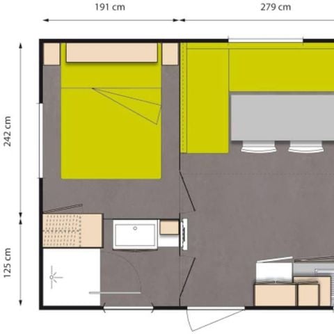 Stacaravan 6 personen - 3 kamers voor 4/6 personen