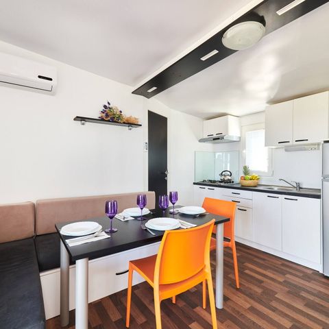 MOBILHOME 4 personas - Confort | 2 Dormitorios | 4 Pers | Terraza elevada | 2 baños | Aire acondicionado | TV