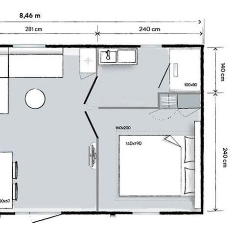 BUNGALOW 2 personas - 2 habitaciones - Max. 2 pax