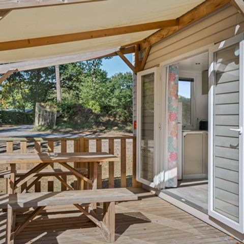 Mobilheim 4 Personen - Comfort XL | 2 Zi. | 4 Pers. | Erhöhte Terrasse