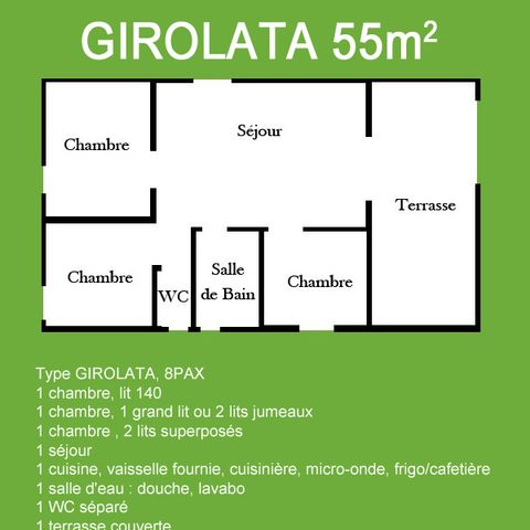 CHALET 8 personen - Girolata (Aankomst zondag)