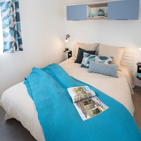 Mobile home 6 persons - Premium 30m² (3 bedrooms) + terrace 15m² + linen + towels + LV + TV 6 pers.