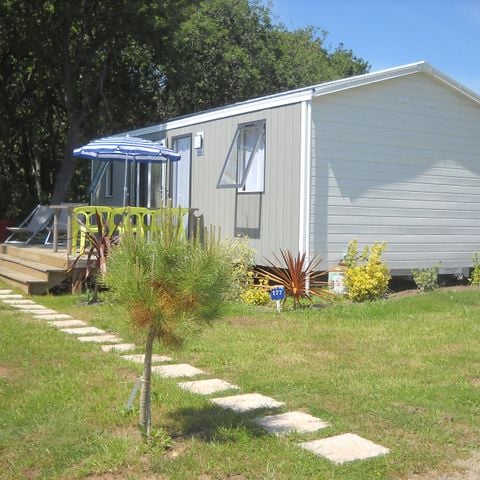Mobilhome 6 personnes - Premium 30m² (3 chambres) + terrasse 15m² + draps + serviettes + LV + TV 6 pers.
