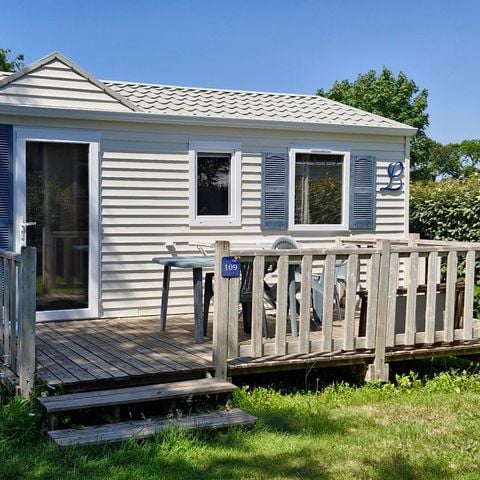 Mobilheim 4 Personen - Standard 25m² (2 Zimmer) + Terrasse 6m² bis 10m² + TV | 4 Personen